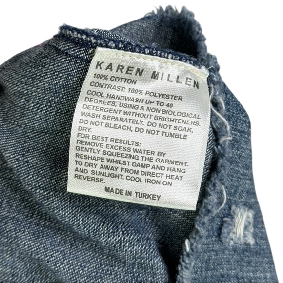 Vintage Y2K Denim Plaid Micro Mini Skirt Size 4 Karen Millen - Picture 6 of 8